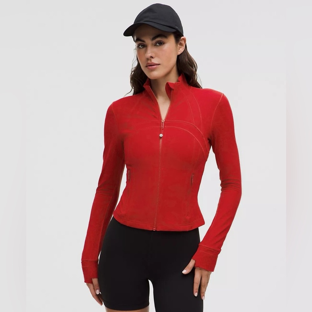 Lululemon Define Cropped Jacket Nulu Dark Red
